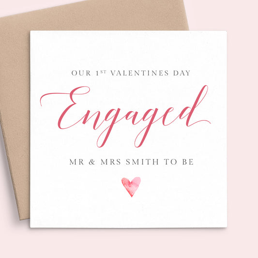 First Fiance Valentines Card Personalised, Mr and Mrs To Be