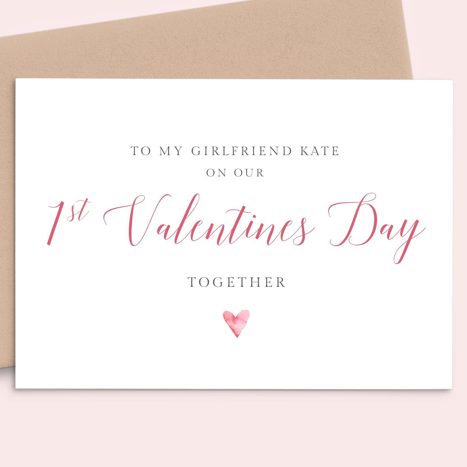 Our First Valentine's Day Together Card Personalised – Paper Amor