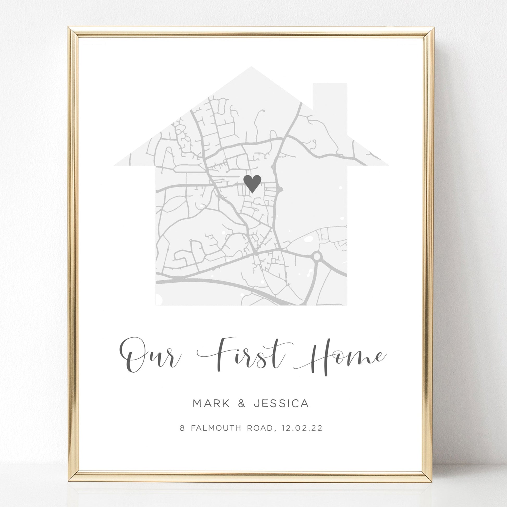 grey our new home city map print personalised matte smooth white paperstock unframed