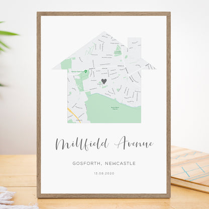 Personalised City Map Poster by Location, New Home Gift