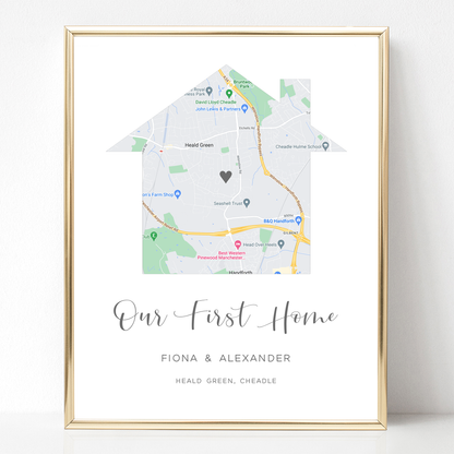 our first home house city map print personalised new home gift unframed matte paperstock