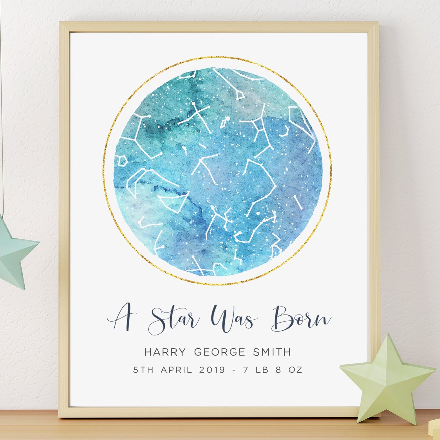Custom Celestial Star Map Wall Art, Personalised Miscarriage Gift