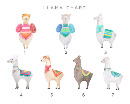 Customised Family Prints Alpaca, Watercolour Llamas Design