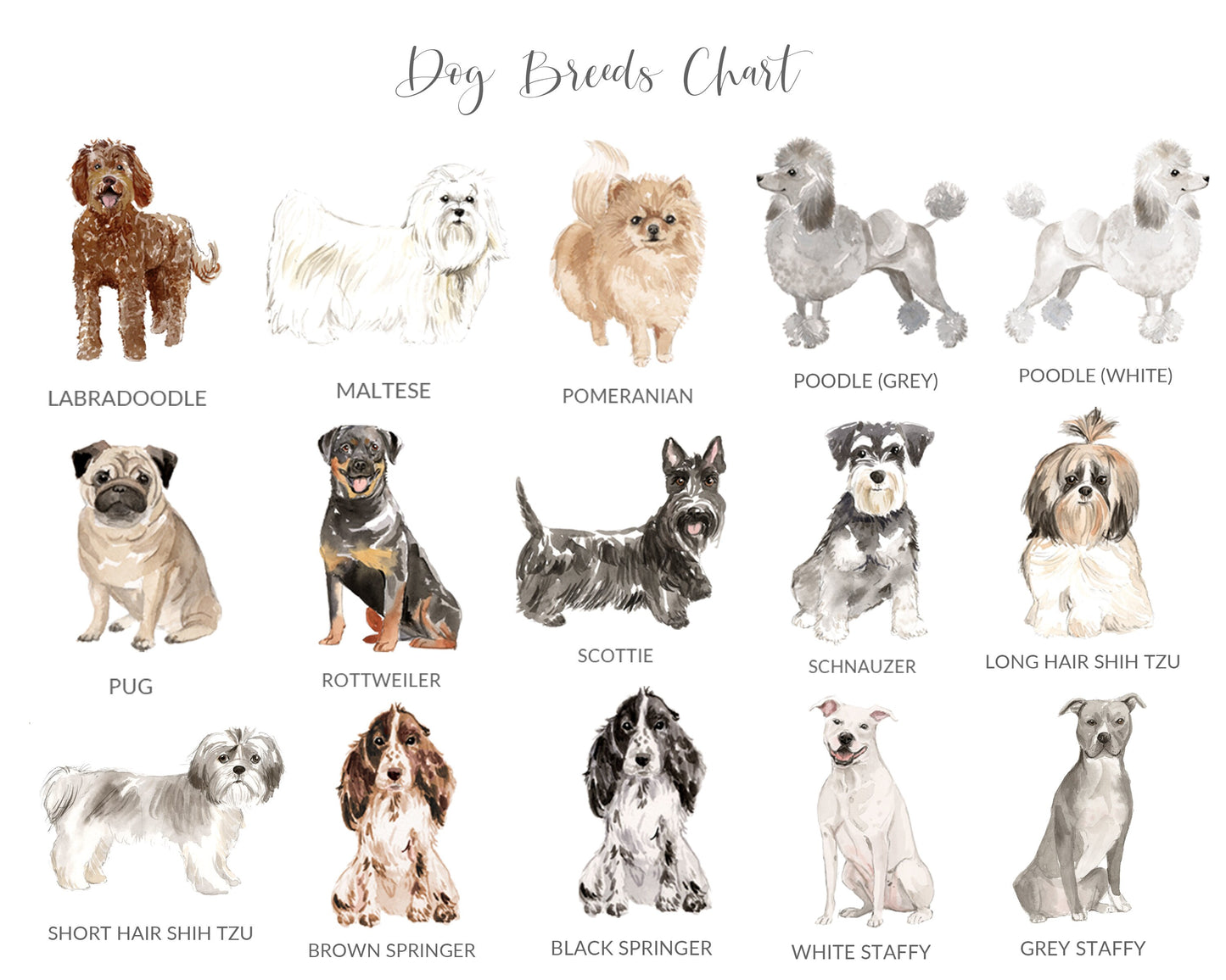 Happy Fathers Day Cards from Dog Cute, Customised by Breed