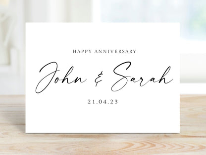 Anniversary Card and Money Wallet Personalised, Minimalist Design