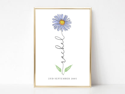 January Birth Flower Gifts, Personalised with Name