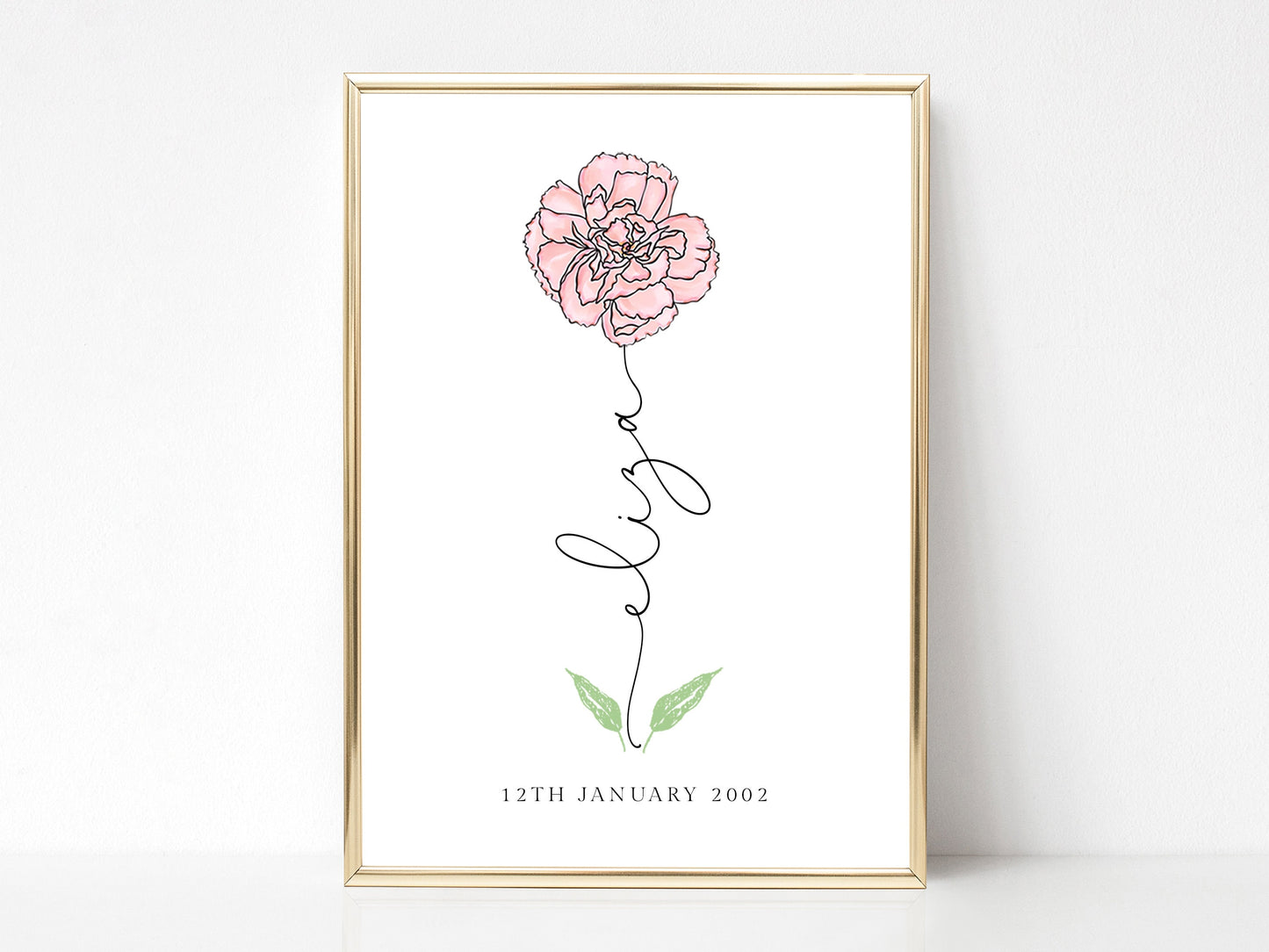 September Birth Month Flower Print, Personalised Birthday Gift