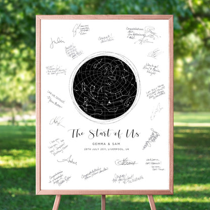 personalised star map alternative wedding guest book poster unframed matte smooth white paperstock
